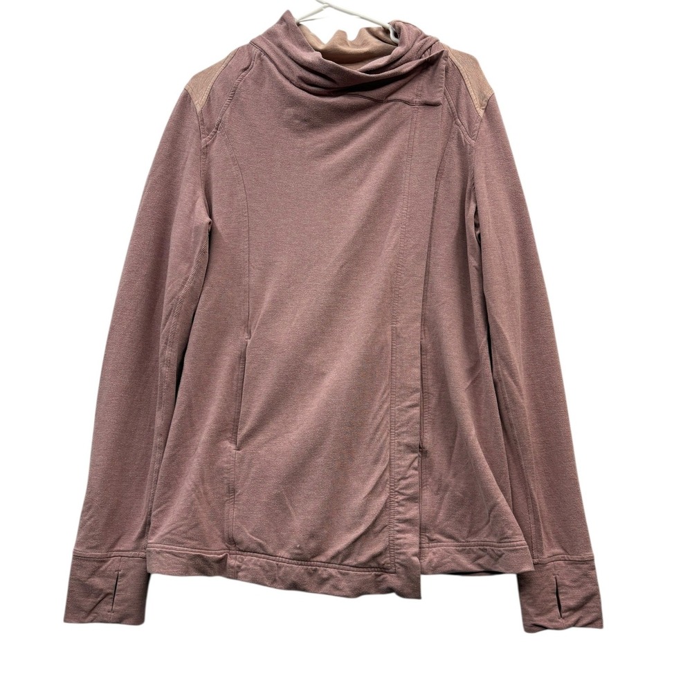 Lululemon Women's Coast Wrap Heathered Mauve Long‎ Sleeve Thumbholes Yoga 12